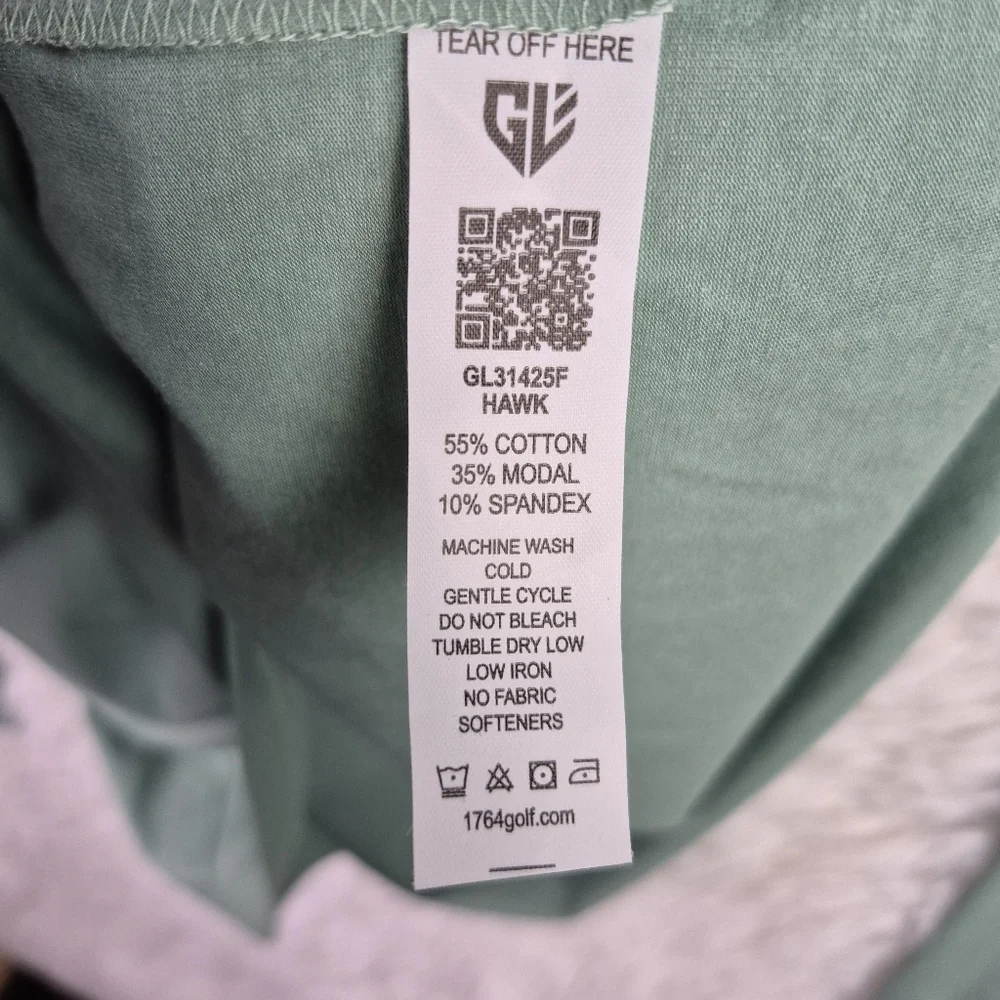 Graham Luxe Turf Green Long Sleeve Hawk Hoodie Mens L Athleisure Golf‎ Spell Out